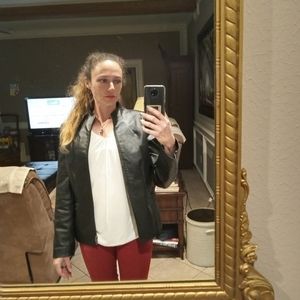 Black real leather jacket